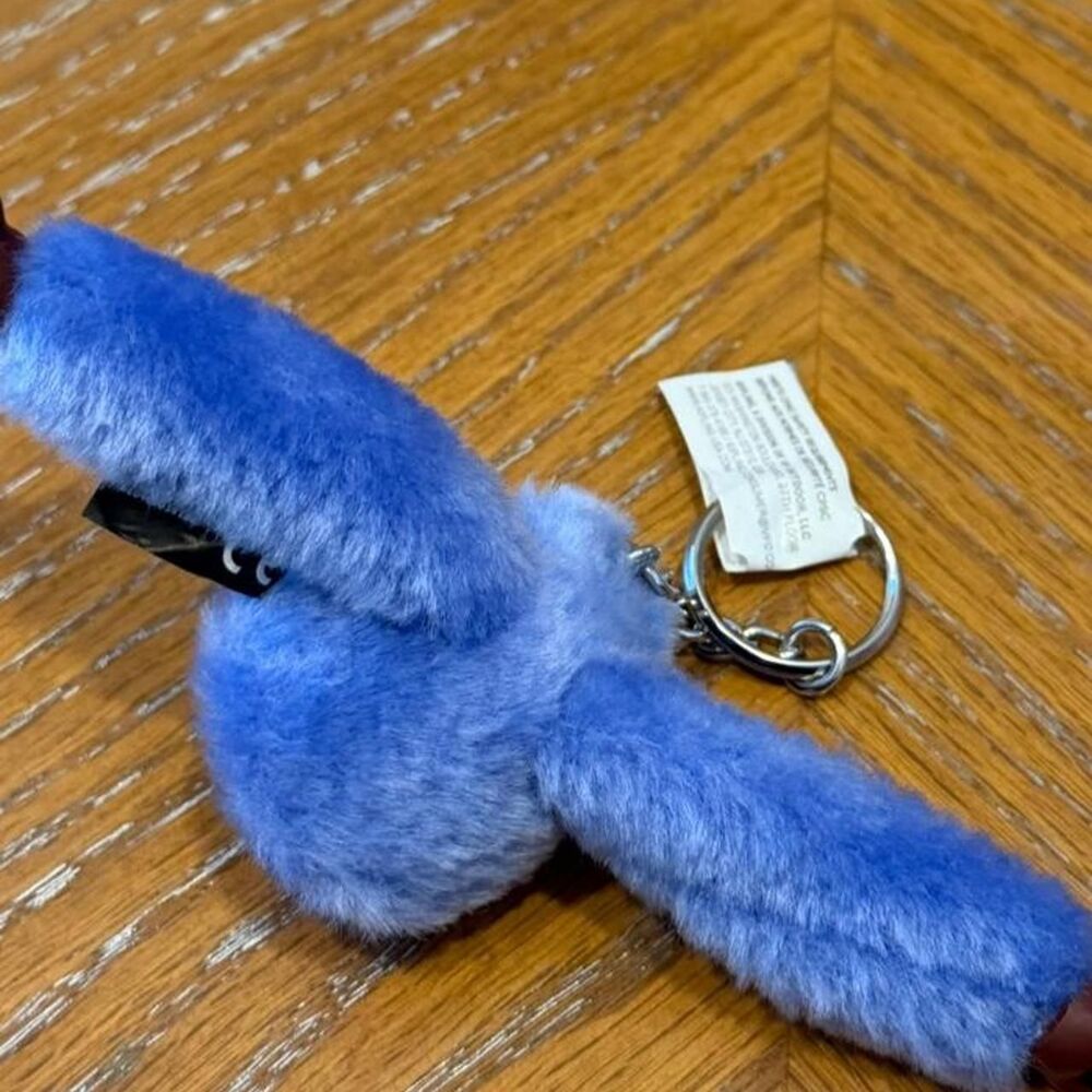 NEW Kipling Valentina Blue Plush Monkey Keychain - Picture 4 of 4